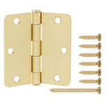 Everbilt 3-1/2 in. x 1/4 in. Radius Satin Brass Squeak-Free Door Hinge