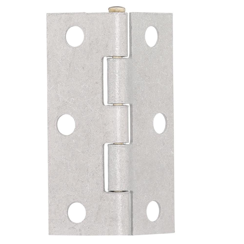 Everbilt 2-1/2 in. Galvanized Non-Removable Pin Narrow Utility/Butt Hinge (2-Pack)