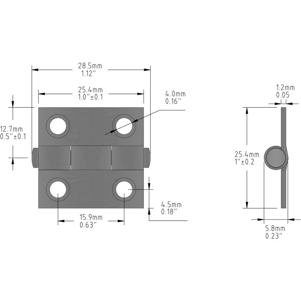 Everbilt 1 in. Satin Brass Narrow Utility Non-Removable Pin Hinges (2-Pack)