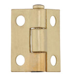 Everbilt 1 in. Satin Brass Narrow Utility Non-Removable Pin Hinges (2-Pack)