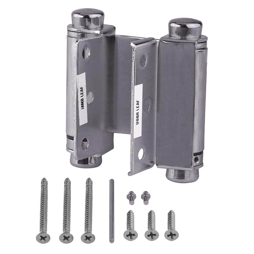 Everbilt 3 in. x 3 in. Satin Nickel Double-Action Spring Door Hinge