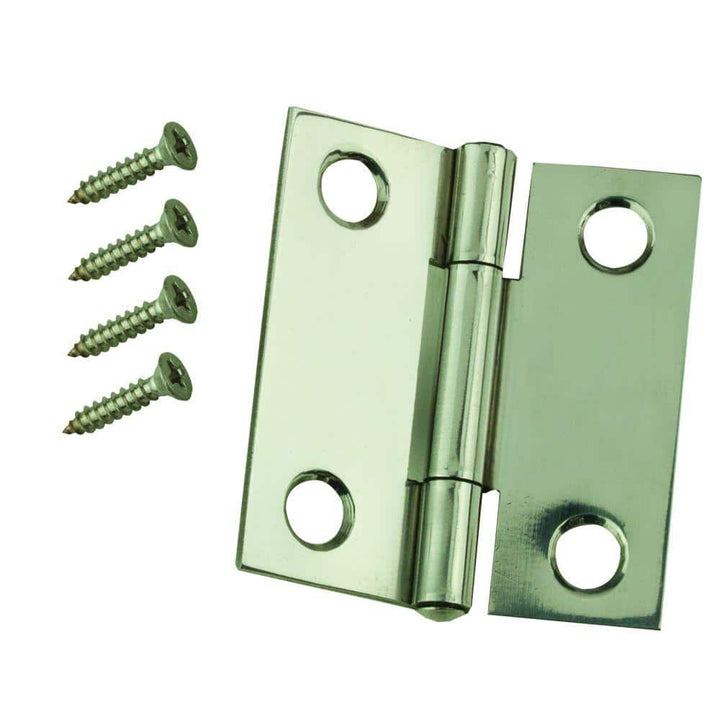 1-1/2 in. Oil-Rubbed Bronze Non-Removable Pin Narrow Utility Hinges (2-Pack)