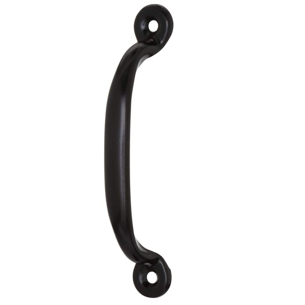 Everbilt 4-7/8 in. Black Light-Duty Steel Door Pull with Screws
