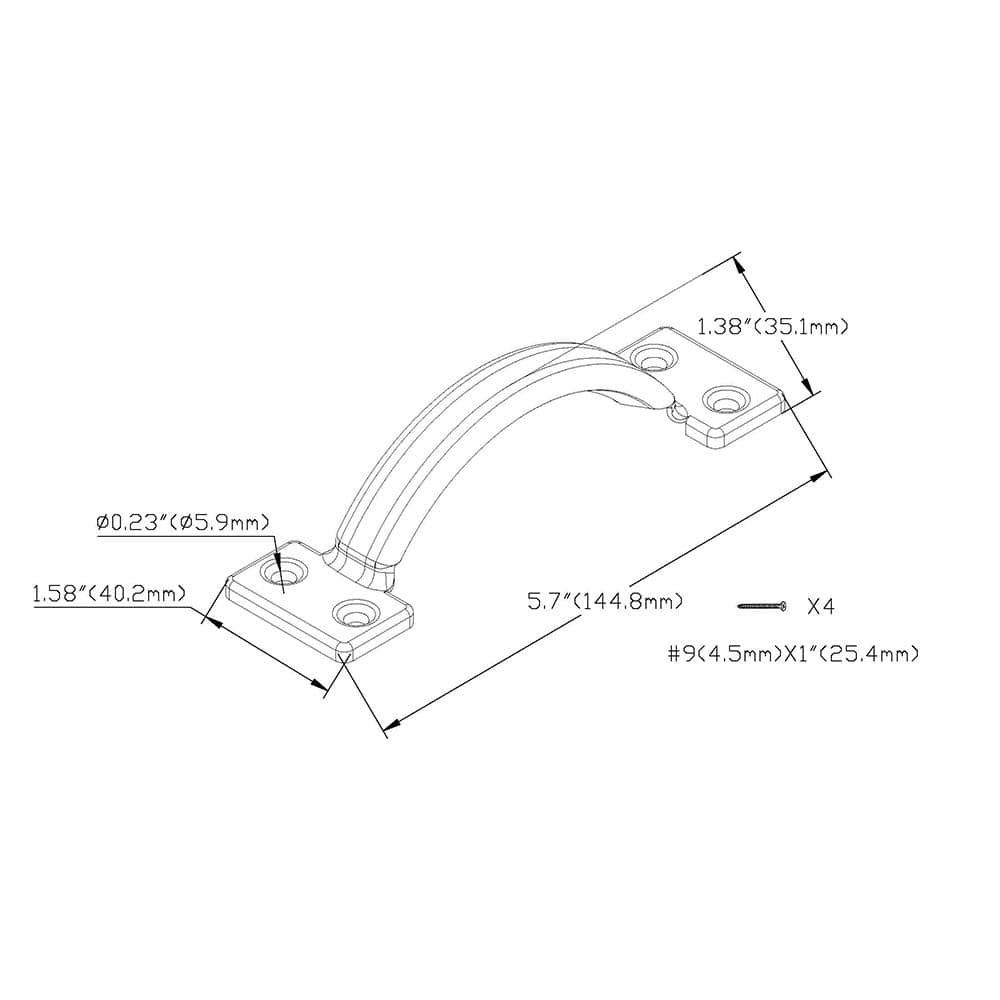 Everbilt 5-3/4 in. Black Door Pull with Screws
