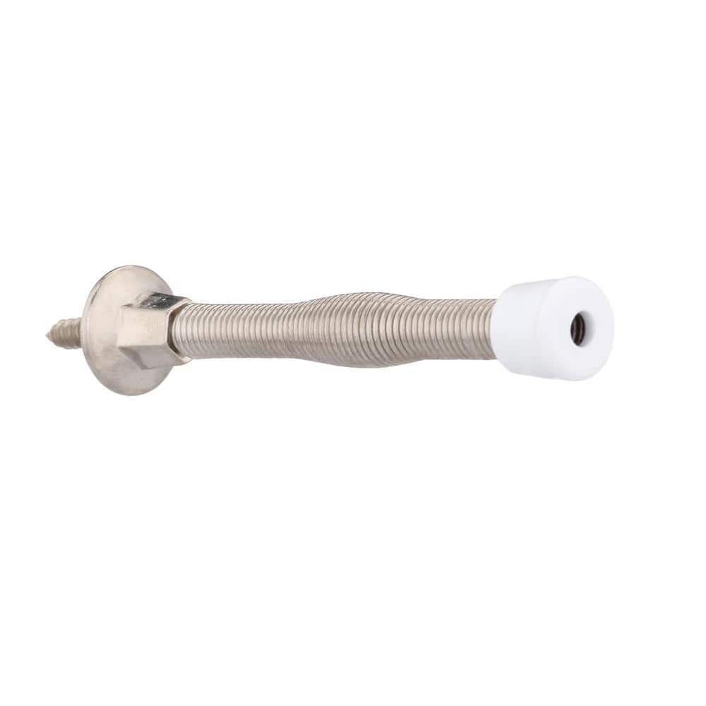 Everbilt 3 in. Satin Nickel Light Duty Spring Door Stop