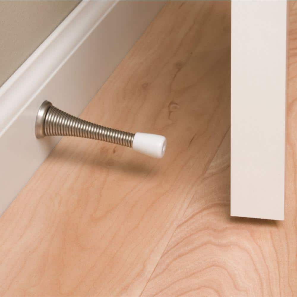 Everbilt Satin Nickel Spring Door Stops Value Pack (5-Pack)