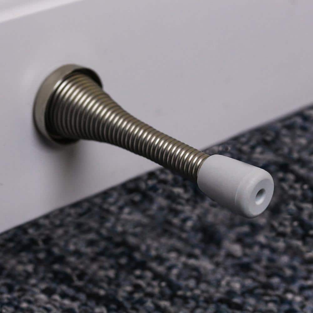 Everbilt Satin Nickel Spring Door Stops Value Pack (5-Pack)