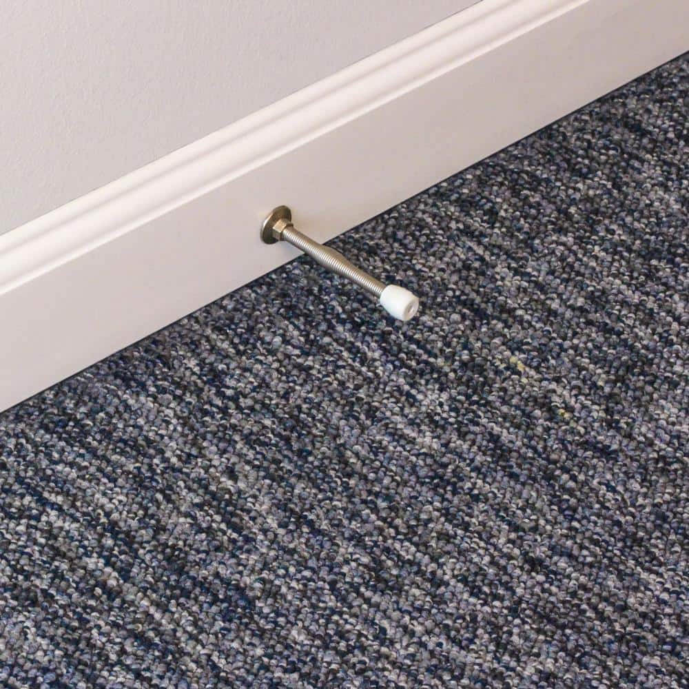 Everbilt Satin Nickel Spring Door Stop – 3 in Projection, Steel