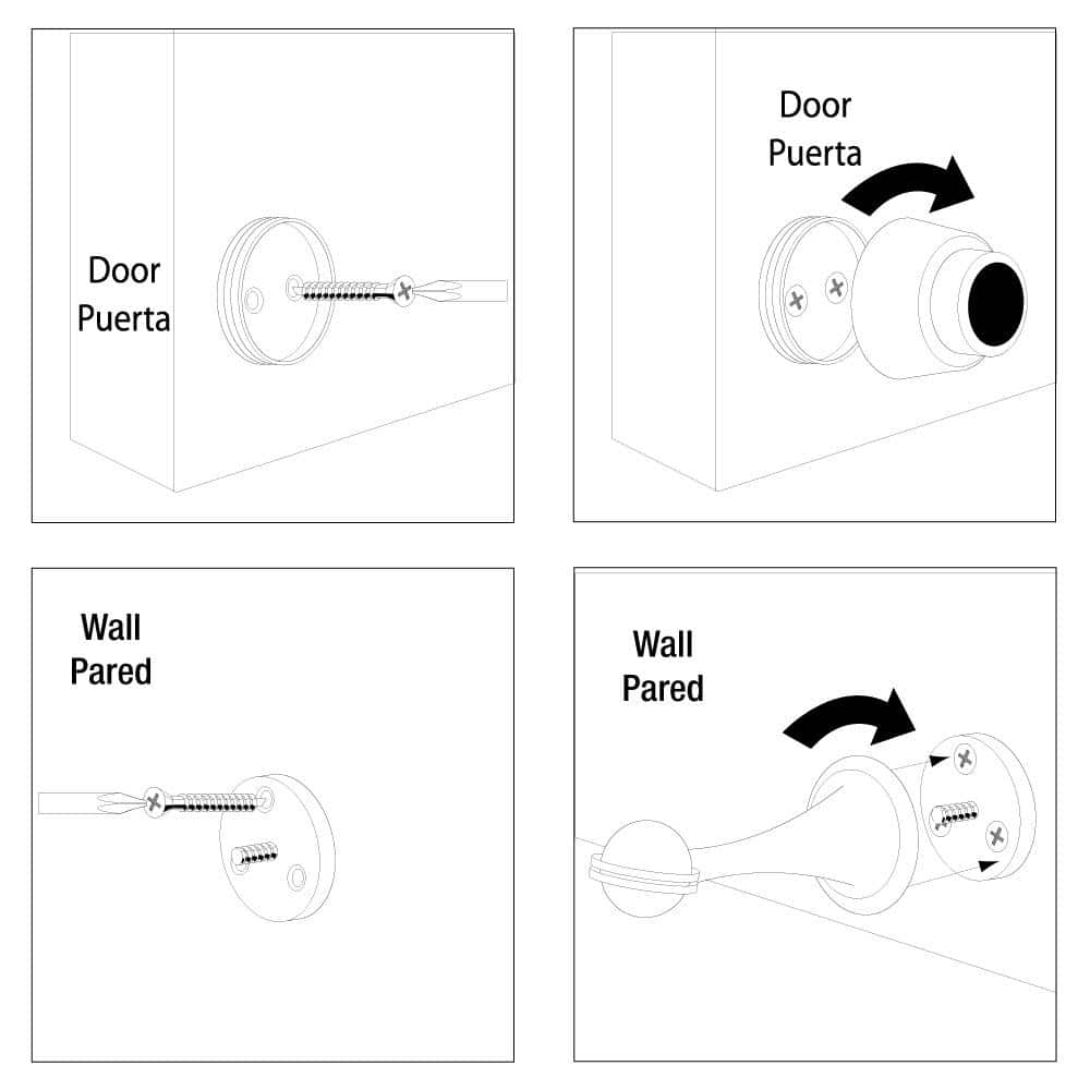 Everbilt 3 in. Satin Nickel Magnetic Doorstop with Catch