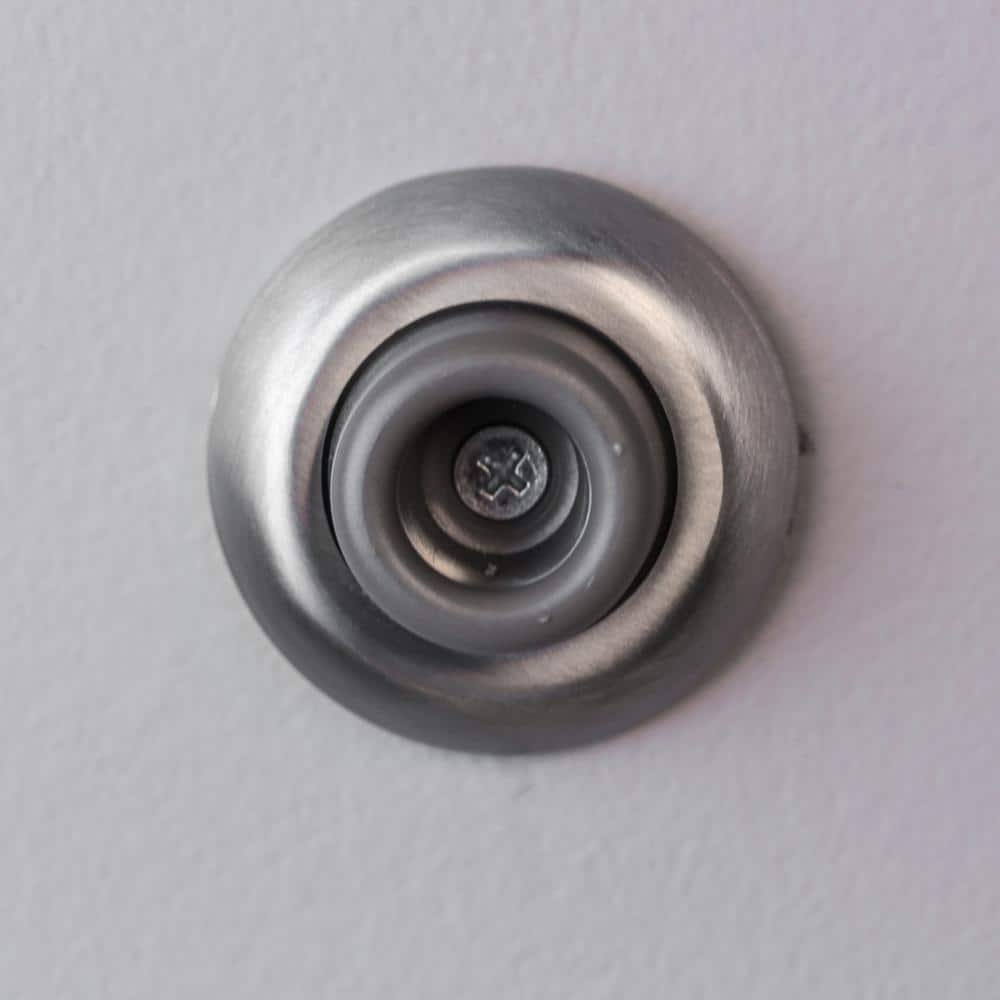 Everbilt Satin Chrome Wall Door Stop – Solid Brass, 2.25 in Diameter
