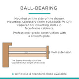 Everbilt 14 in. Self-Closing Bottom Mount Drawer Slide, White (4 Pairs/8 Pieces)