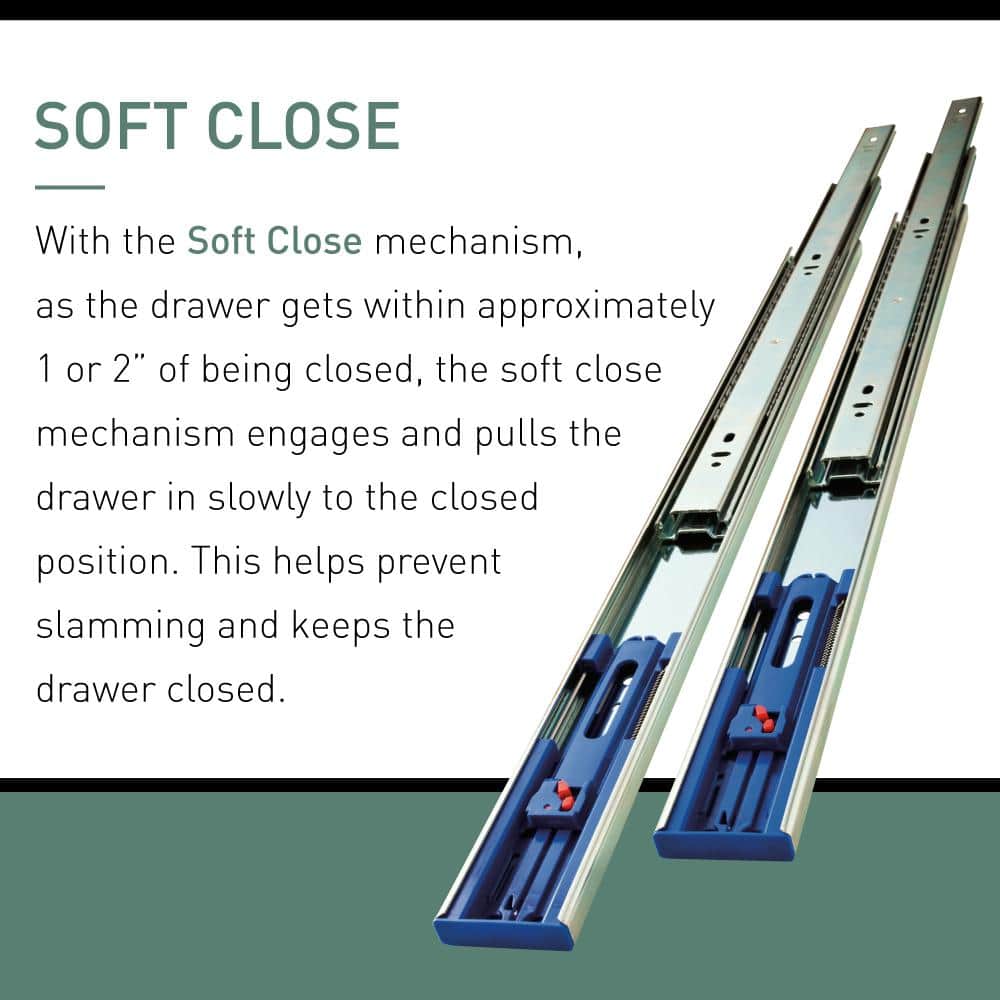 Everbilt 24 in. Soft-Close Full Extension Side-Mount Ball Bearing Drawer Slide Set (1 Pair)