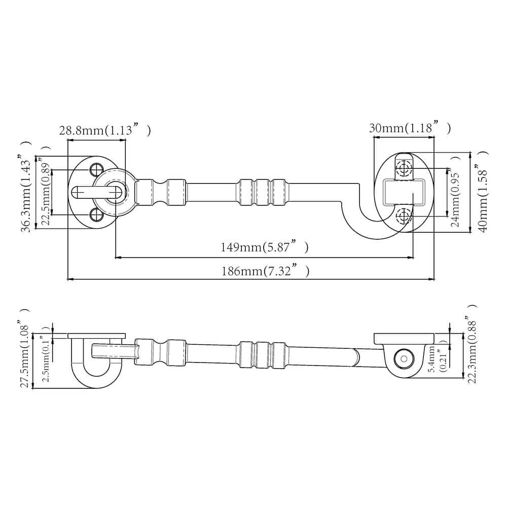 Everbilt 6 in. Black Decorative Hook and Eye