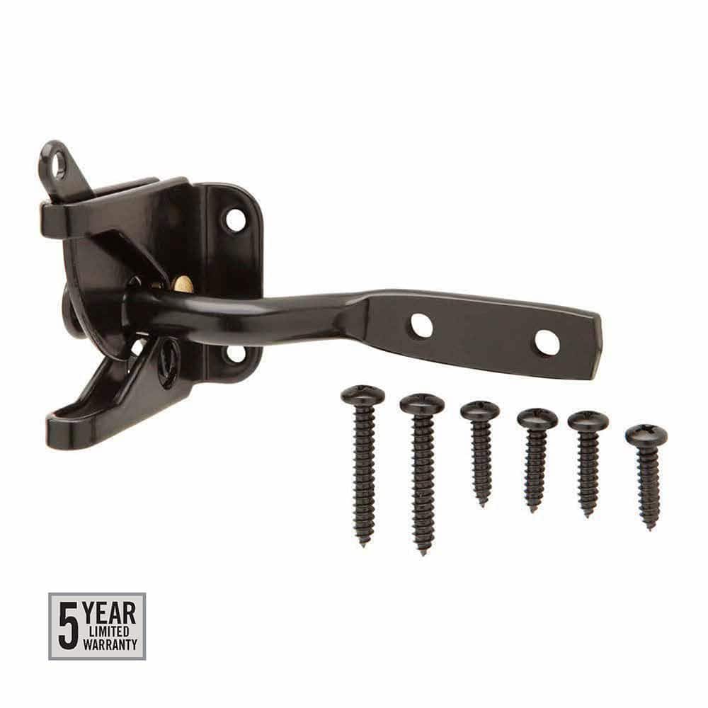 Everbilt Black Stainless Steel Gate Latch, Self-Latching, Padlock Compatible