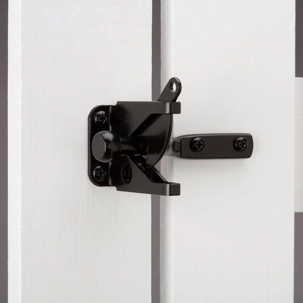 Everbilt Black Decorative Gate Hinge and Latch Set