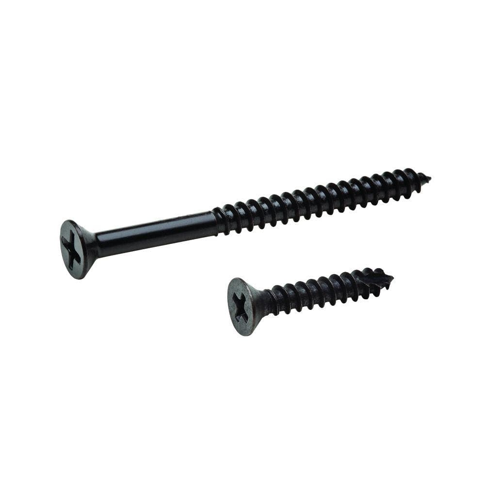 Everbilt #9 x 1 in. and #9 x 2-1/4 in. Phillips Flat-Head Oil Rubbed Bronze Door Hinge Wood Screw Kit (21-Pack)