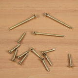 Everbilt #9 x 1 in. and #9 x 2-1/4 in. Phillips Flat-Head Satin Brass Wood Screws (21-Pack)