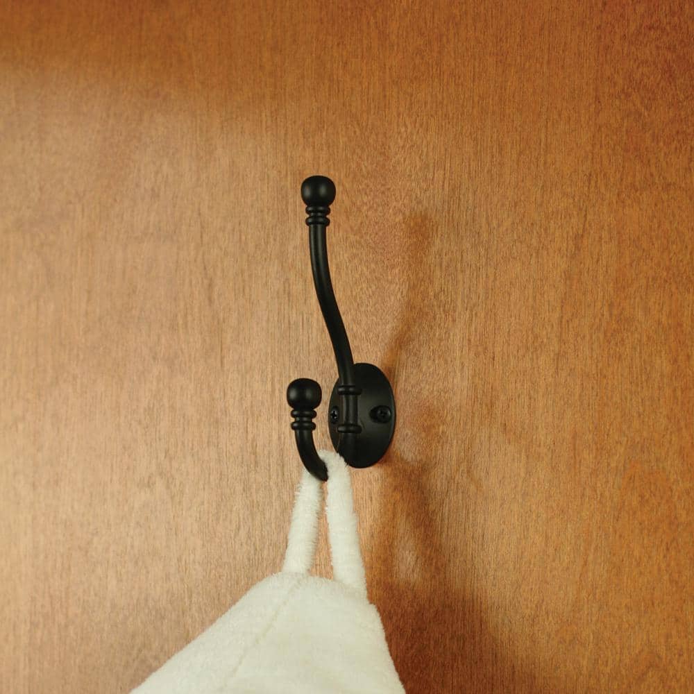 Everbilt Matte Black Decorative Coat and Hat Hook