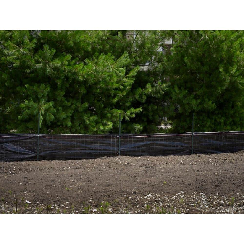 Everbilt 3 ft. x 100 ft. Black Wire Backed Silt Fence
