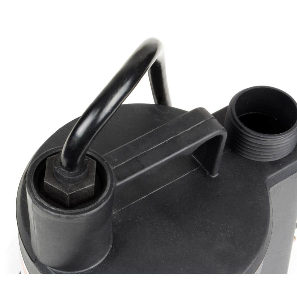 Everbilt 1/6 HP Plastic Submersible Utility Pump, 1680 GPH, 8 ft Cord