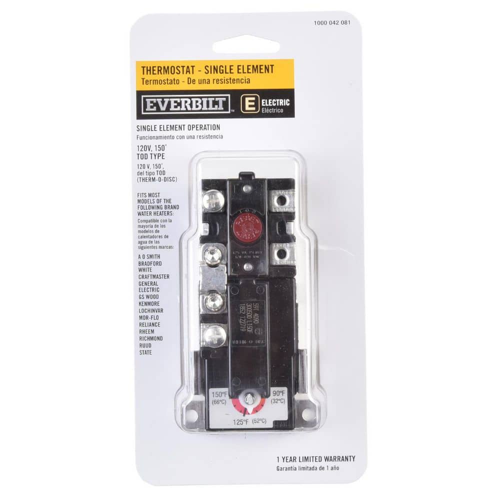 Everbilt T-O-D H/HLC Single-Element Thermostat for Residential Water Heaters