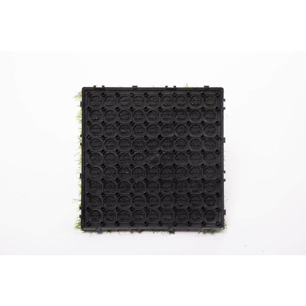 MI Eternally Turf 1 ft. x 1 ft. Interlocking Loose Lay PVC Deck Tiles in Evergreen Grass (10 Tiles Per Case)
