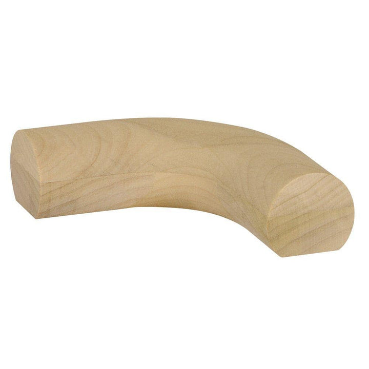 EVERMARK Stair Parts 7123 Unfinished Poplar 90° Level Quarter Turn Handrail Fitting