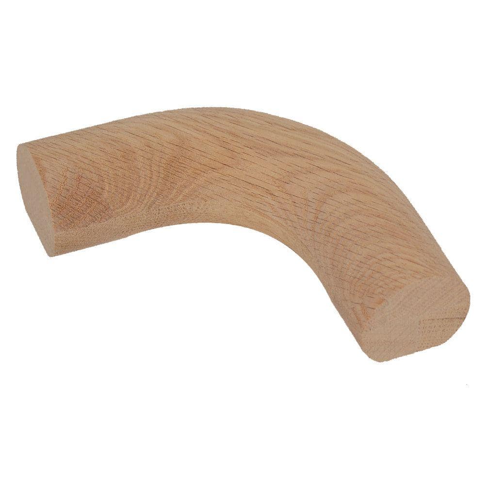 EVERMARK Stair Parts 7123 Unfinished Red Oak 90° Level Quarter Turn Handrail Fitting