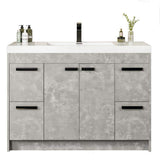 Eviva Lugano 42 in. W x 19 in. D x 36 in. H Single Bath Vanity in Cement Gray with White Acrylic Top and White Integrated Sink