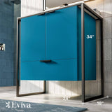 Moma 24 in. W x 18 in. D x 33.4 in. H Bathroom Vanity in Teal with White Solid Surface Top with White Sink