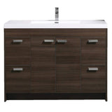 Eviva Lugano 48 in. W x 19 in. D x 36 in. H Single Bath Vanity in Gray Oak with White Acrylic Top and White Integrated Sink