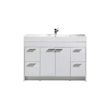 Eviva Lugano 48 in. W x 20 in. D x 36 in. H Single Bathroom Vanity in White with White Acrylic Top with White Integrated Sink