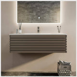 Eviva Dream 42 in. W x 18.2 in. D x 19 in. H Bath Vanity in Cement Gray With White Solid Surface Top with White Sink