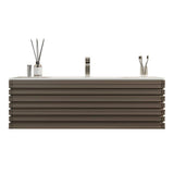 Eviva Dream 42 in. W x 18.2 in. D x 19 in. H Bath Vanity in Cement Gray With White Solid Surface Top with White Sink