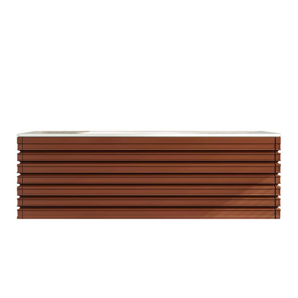 Eviva Dream 42 in. W x 18 in. D x 19 in. H Bath Vanity in Terracotta With White Solid Surface Top with White Sink