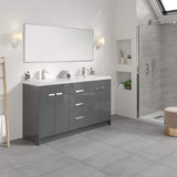 Eviva Lugano 60 in. W x 19 in. D x 36 in. H Double Bath Vanity in Gray with White Acrylic Top and Integrated Sinks