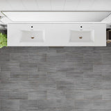 Eviva Lugano 84 in. W x 19.5 in. D x 35.5 in. H Double Bathroom Vanity in Gray with White Acrylic Top and Integrated Sinks