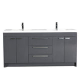 Eviva Lugano 84 in. W x 19.5 in. D x 35.5 in. H Double Bathroom Vanity in Gray with White Acrylic Top and Integrated Sinks