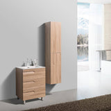 Eviva Joy 24 in. W x 18 in. D x 34 in. H Bathroom Vanity in Maple with White Porcelain Top with White Integrated Sink