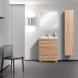Eviva Joy 24 in. W x 18 in. D x 34 in. H Bathroom Vanity in Maple with White Porcelain Top with White Integrated Sink