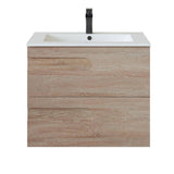 Eviva Joy 32 in. W x 18 in. D x 20.5 in. H Single Sink Floating Bath Vanity in Maple with White Porcelain Top