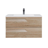 Eviva Joy 36 in. W x 18.25 in. D x 20.5 in. H Single Sink Floating Bath Vanity in Maple with White Porcelain Top