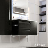 Eviva Joy 39 in. W x 18 in. D x 20.5 in. H Floating Bathroom Vanity in Blackwood with White Porcelain Top with White Sink