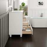 Eviva Happy 30 in. W x 18 in. D x 34 in. H Bathroom Vanity in Gray with White Carrara Marble Top and White Sink