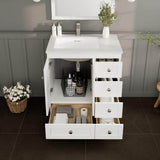 Eviva Happy 30 in. W x 18 in. D x 34 in. H Bathroom Vanity in Gray with White Carrara Marble Top and White Sink