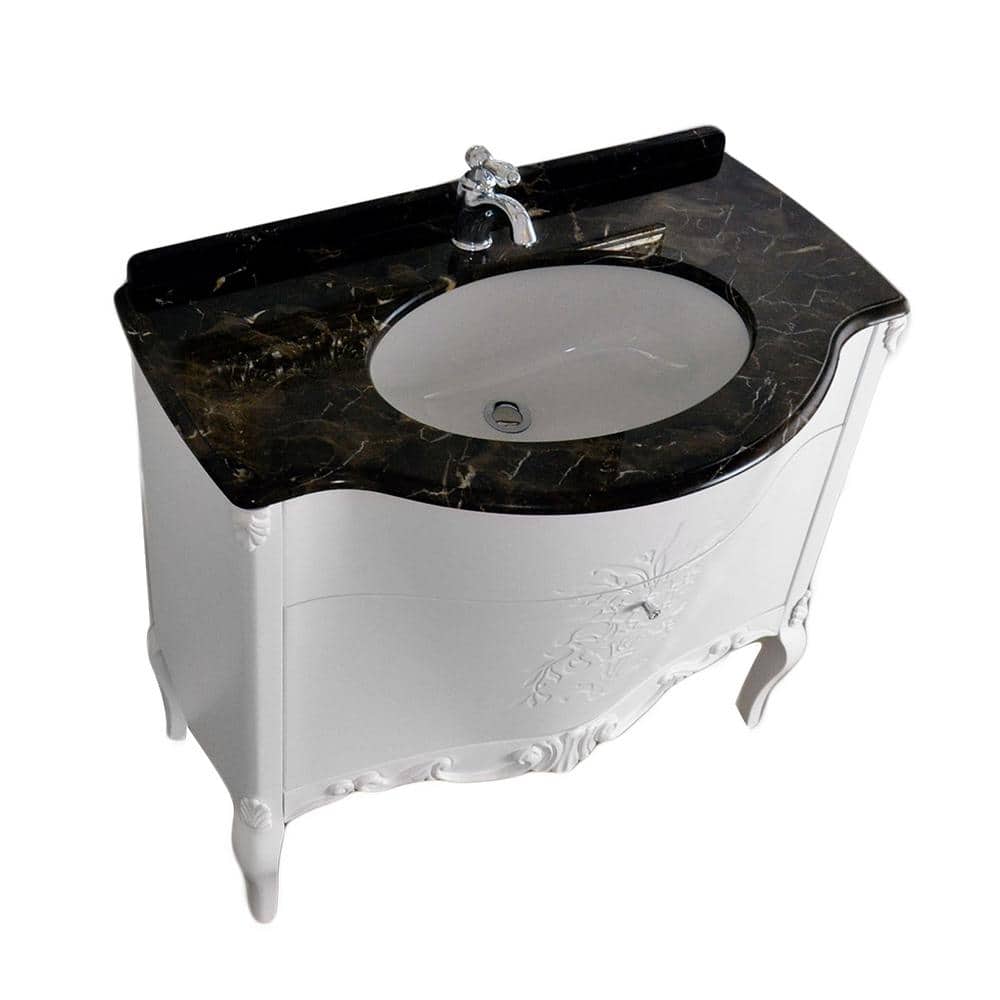 Eviva Monaco 36.5 in. W x 22 in. D Vanity in Silver with Solid Oak Wood Vanity Top in Black with Silver Basin