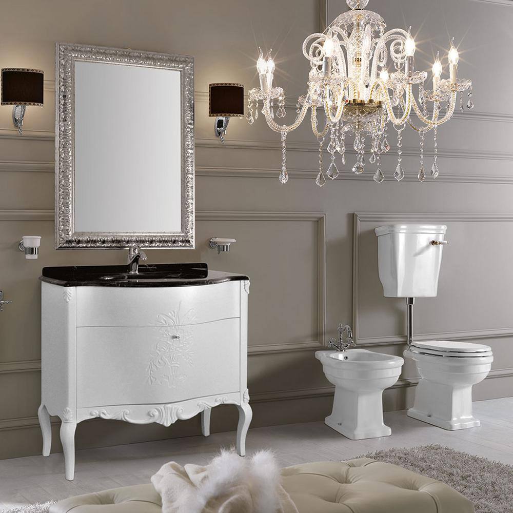 Eviva Monaco 36.5 in. W x 22 in. D Vanity in Silver with Solid Oak Wood Vanity Top in Black with Silver Basin