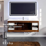 Axel 60 in. W x 22 in. D x 24 in. H Single Sink Floating Bath Vanity in Rosewood with White Acrylic Top