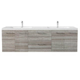 Axis 72 in. W x 20 in. D x 23 in. H Floating Double Sink Bath Vanity in Ash with White Acrylic Top