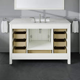 Eviva Aberdeen 42 in. W x 22 in. D x 34 in. H Single Bath Vanity in Espresso with White Carrara Marble Top and White Sink